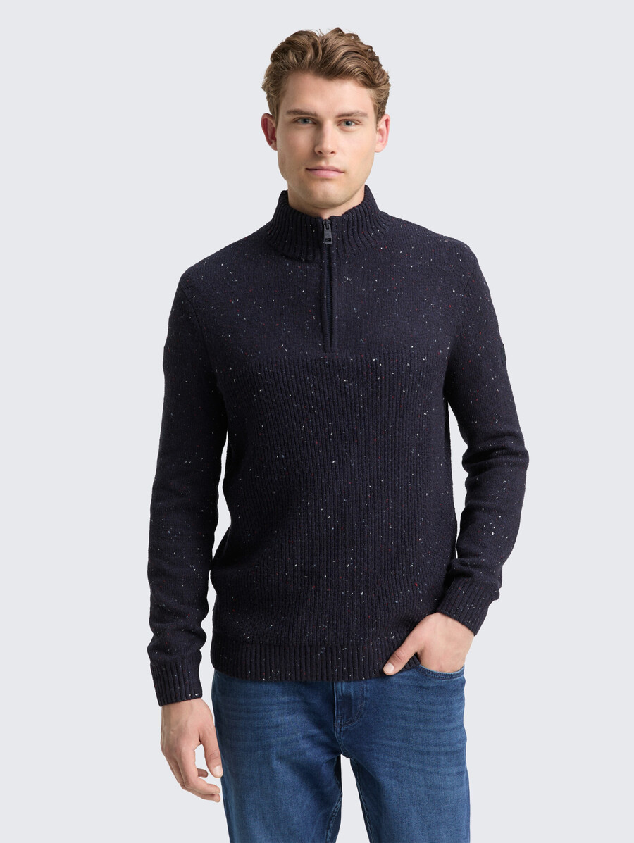 jersey de punto troyer con texturas mixtas