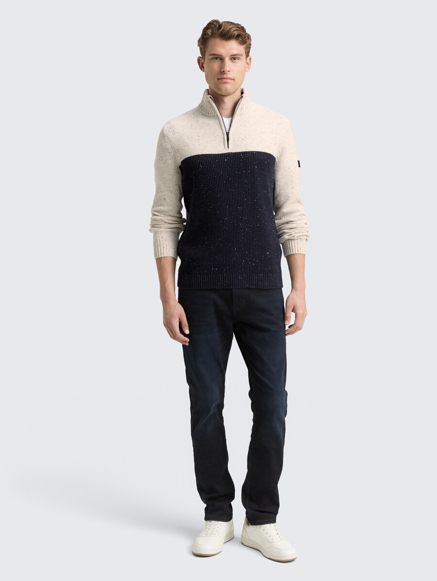 jersey de punto troyer con texturas mixtas