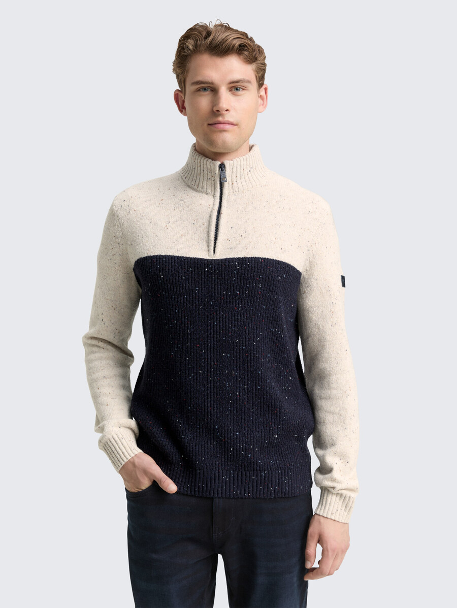 jersey de punto troyer con texturas mixtas