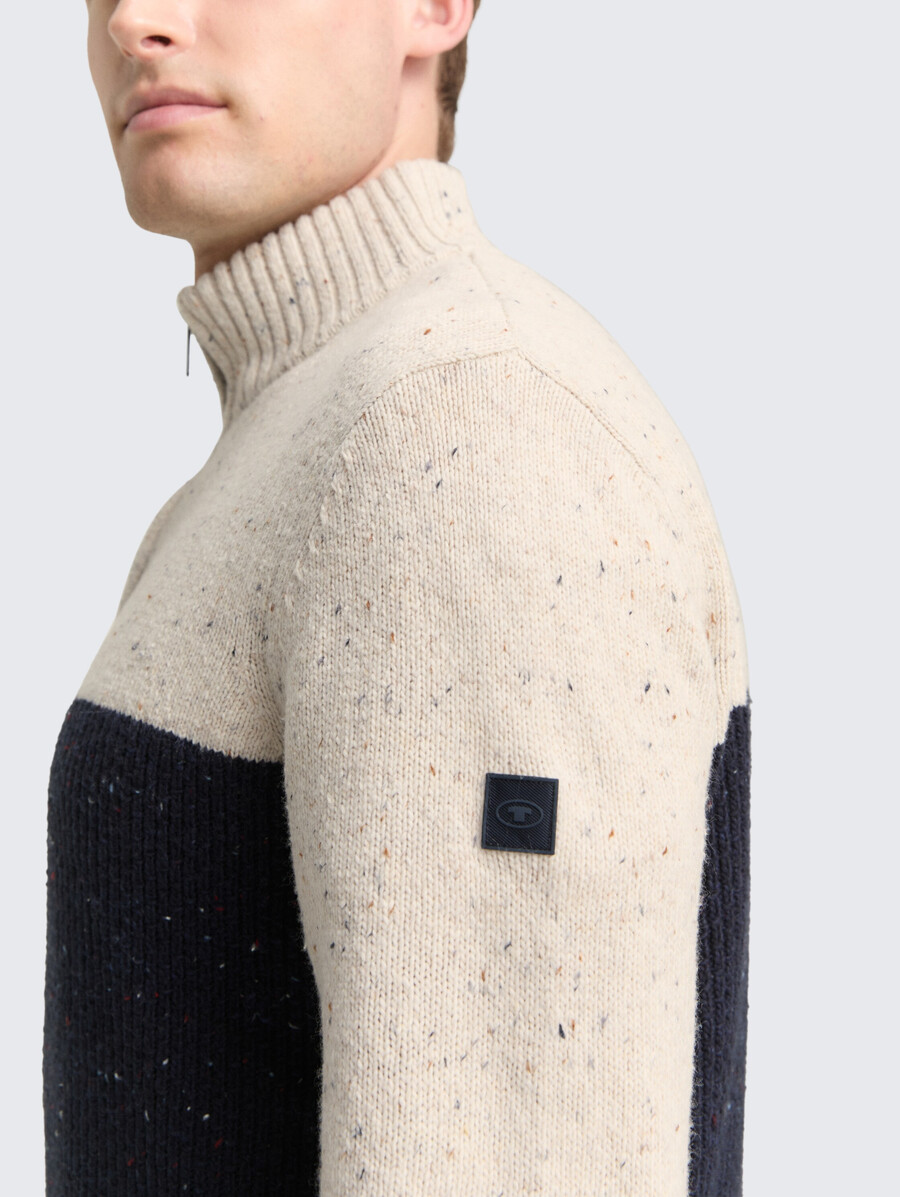 jersey de punto troyer con texturas mixtas