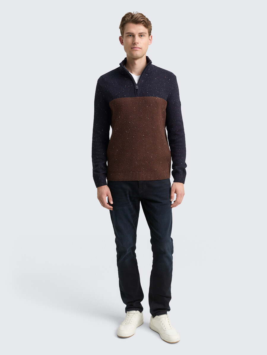 jersey de punto troyer con texturas mixtas