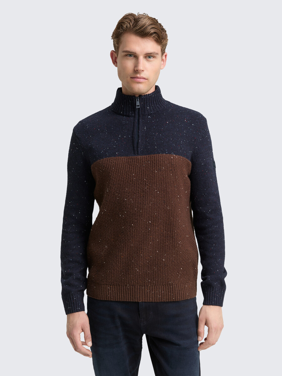 jersey de punto troyer con texturas mixtas