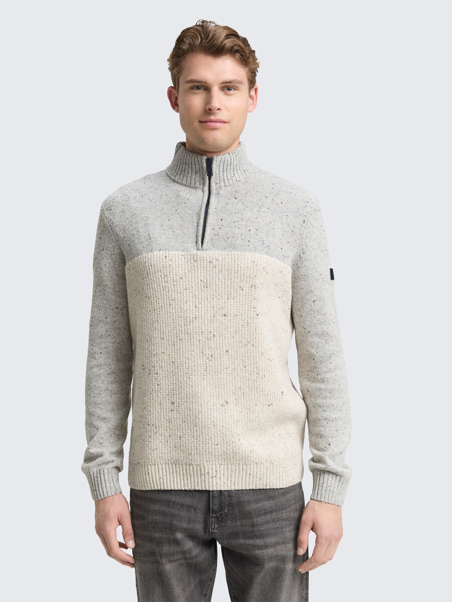jersey de punto troyer con texturas mixtas
