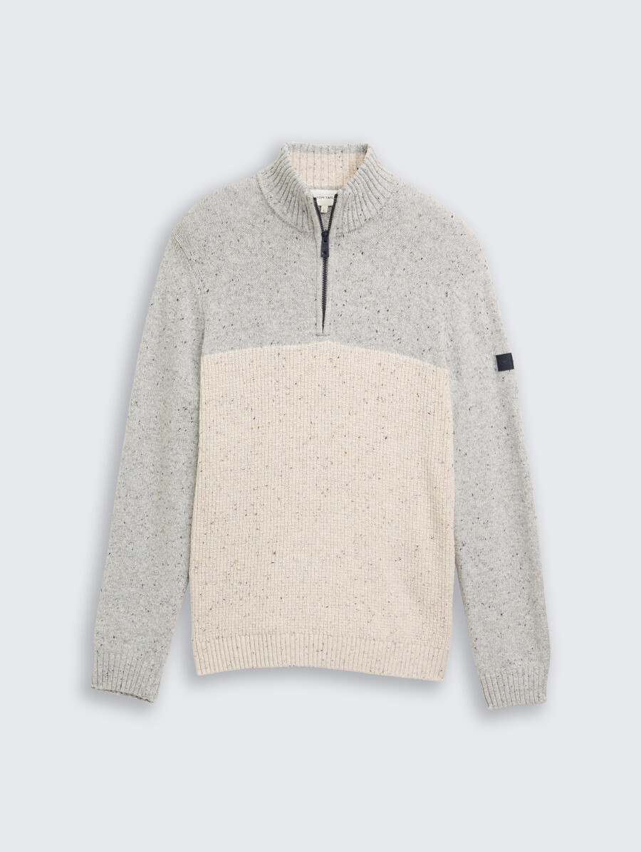 jersey de punto troyer con texturas mixtas