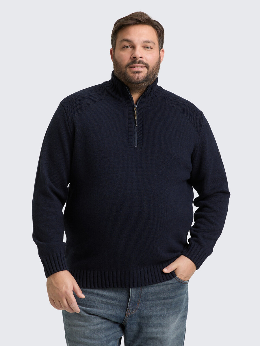 talla grande - jersey de punto troyer con detalles acanalados