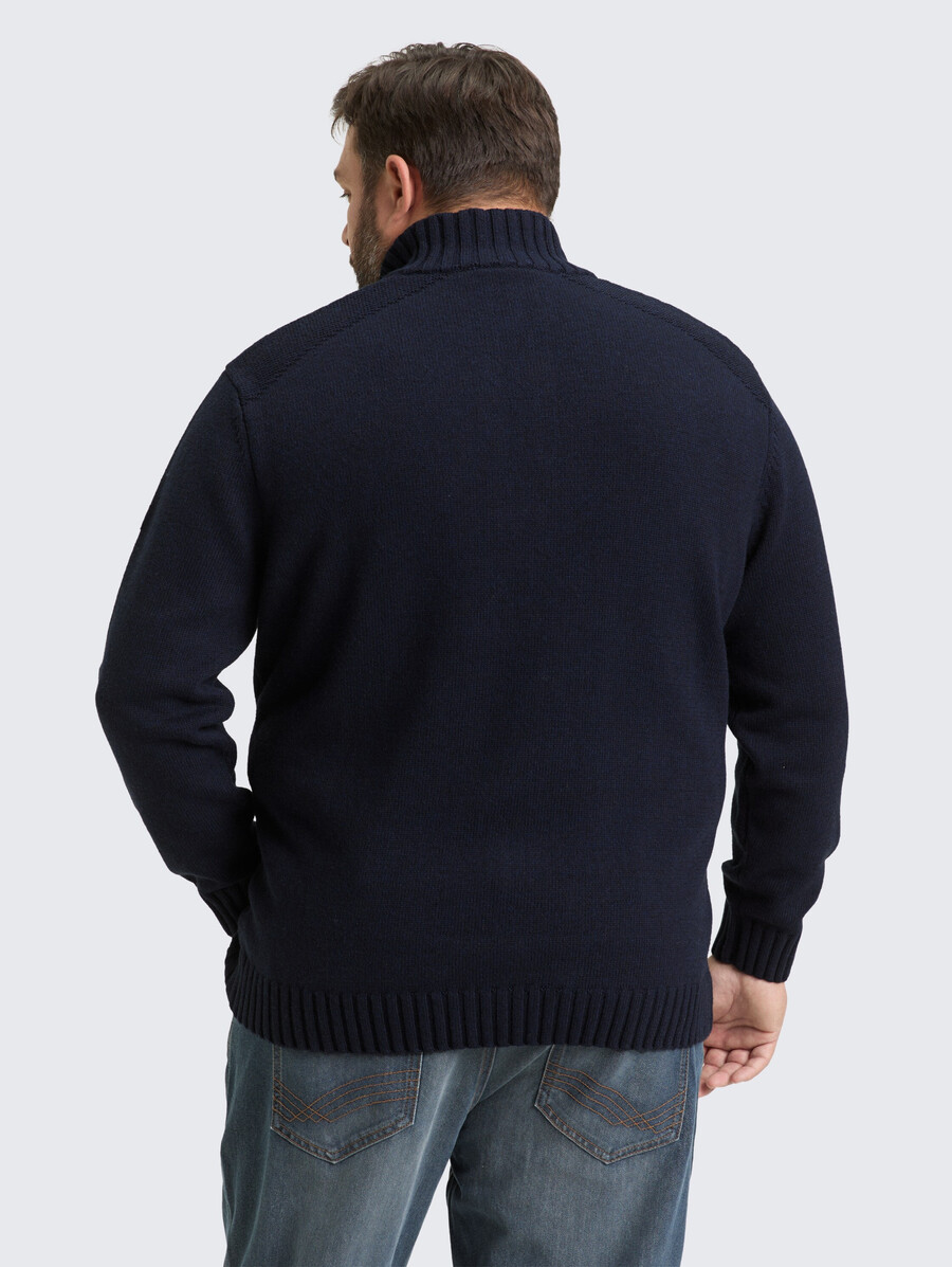 talla grande - jersey de punto troyer con detalles acanalados