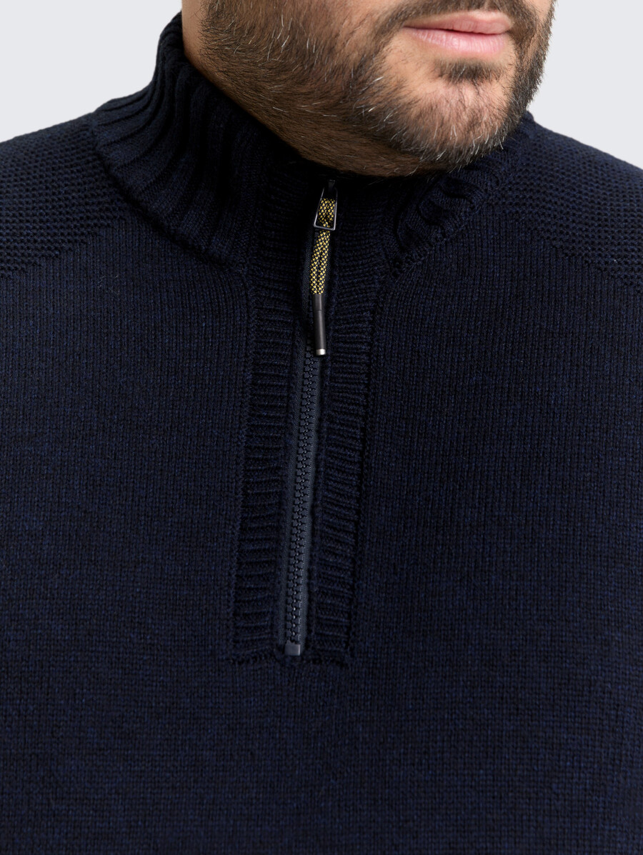 talla grande - jersey de punto troyer con detalles acanalados