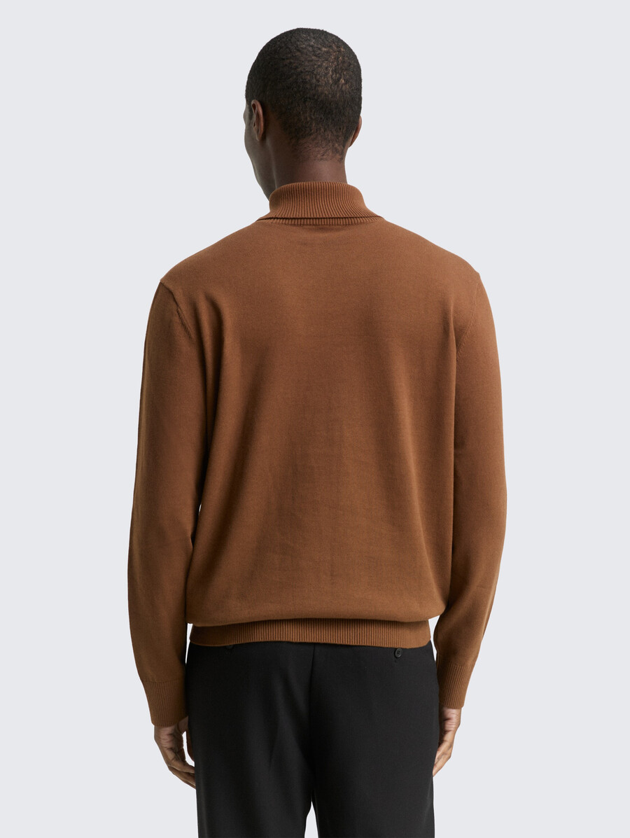 jersey de cuello alto de algodón