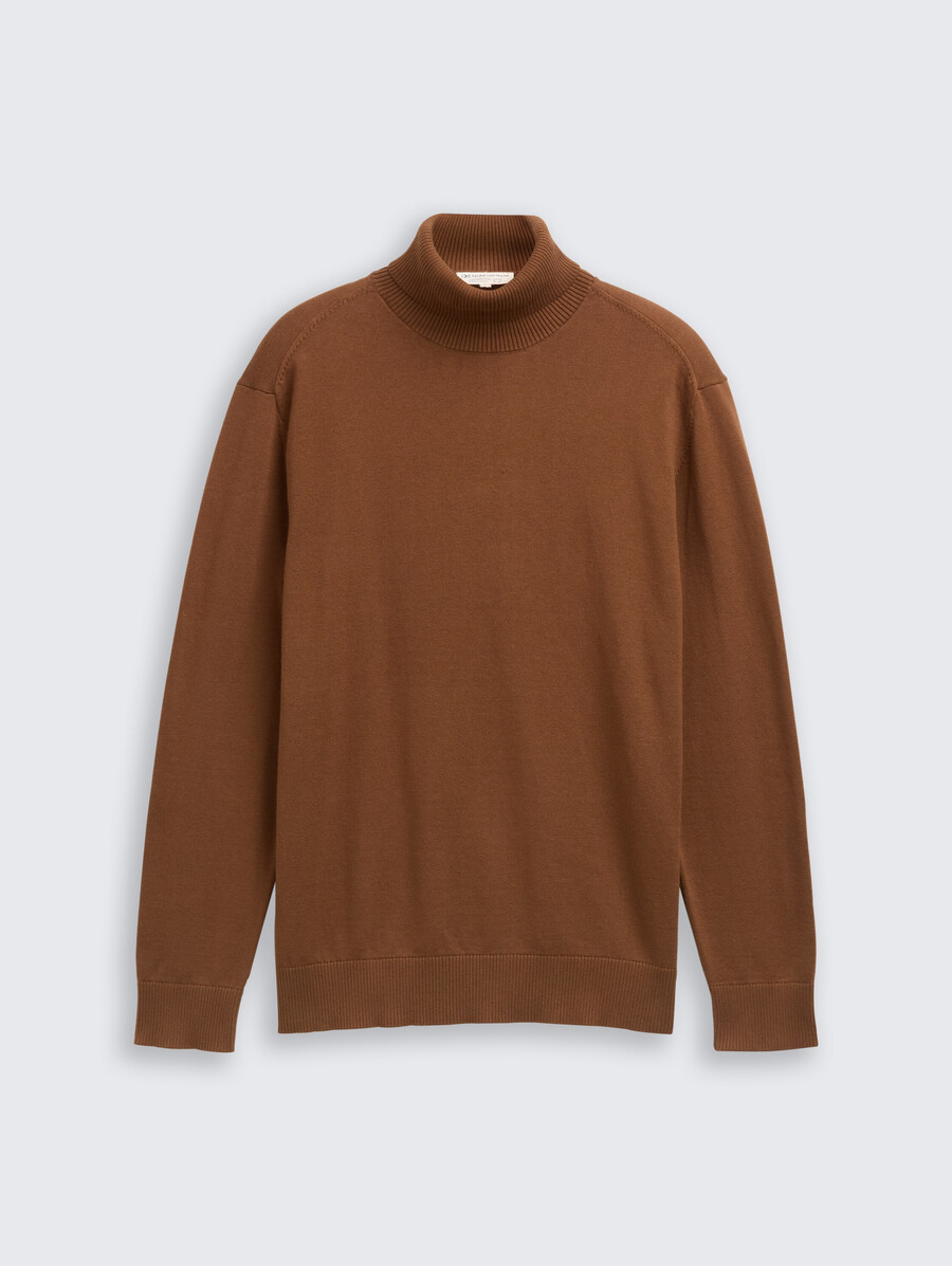 jersey de cuello alto de algodón