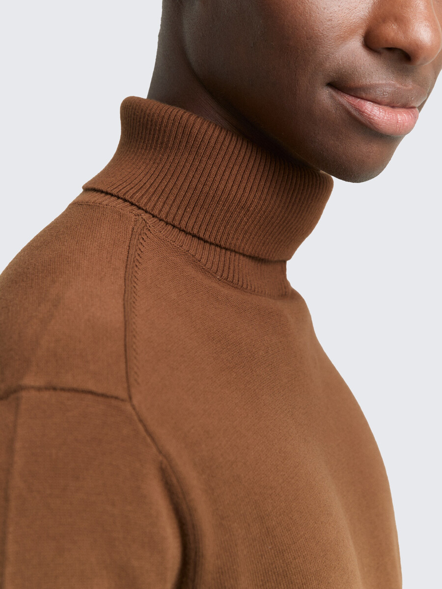jersey de cuello alto de algodón