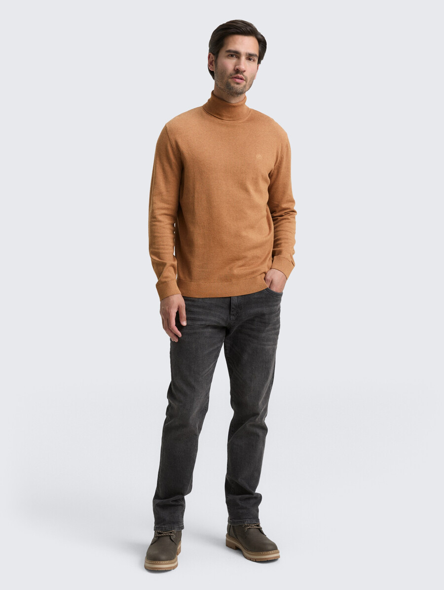 jersey de cuello alto de algodón