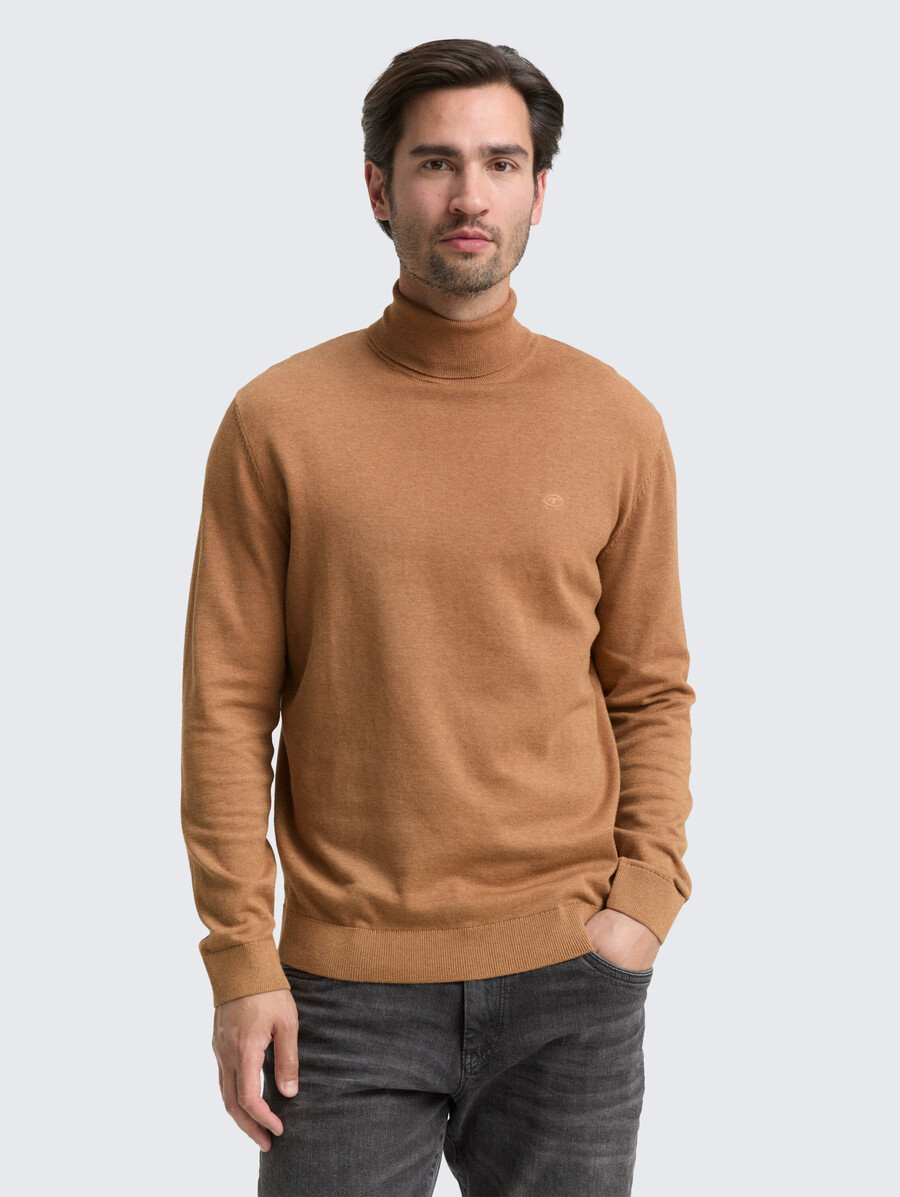 jersey de cuello alto de algodón