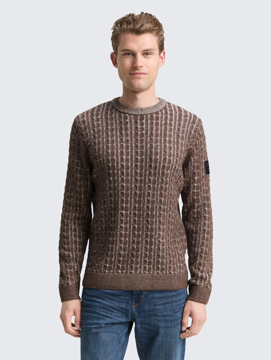 jersey de punto con patrón de cable