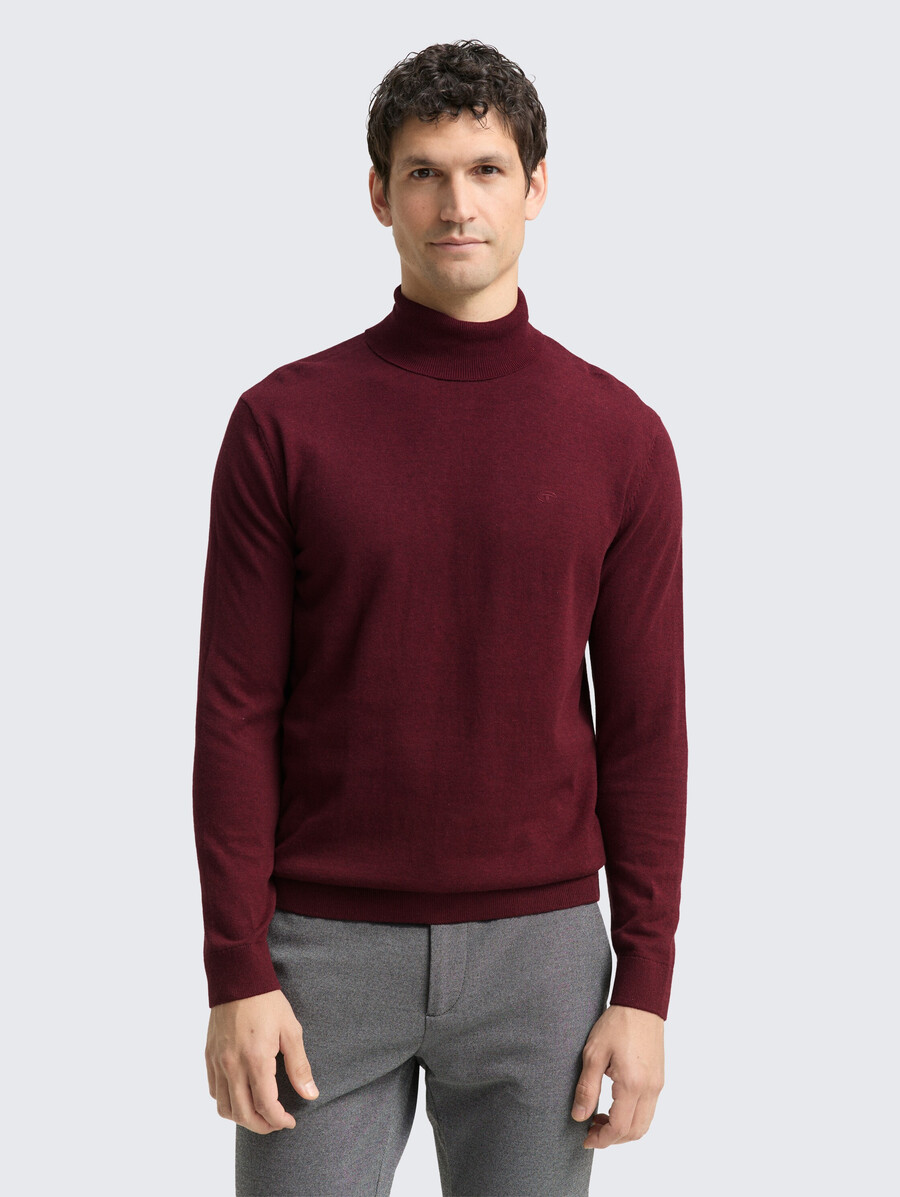 jersey de cuello alto de algodón