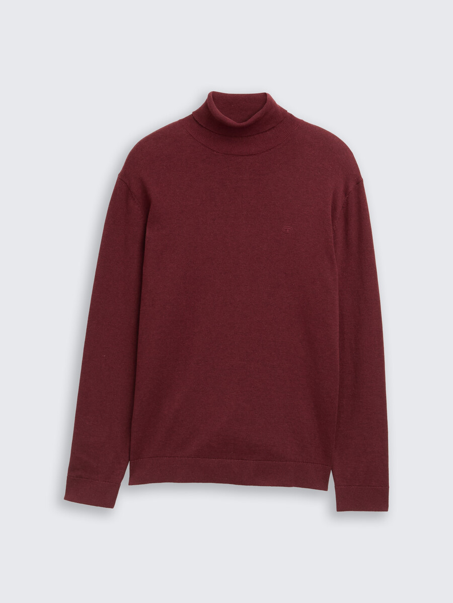 jersey de cuello alto de algodón