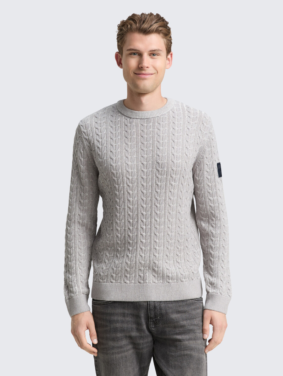 jersey de punto con patrón de cable