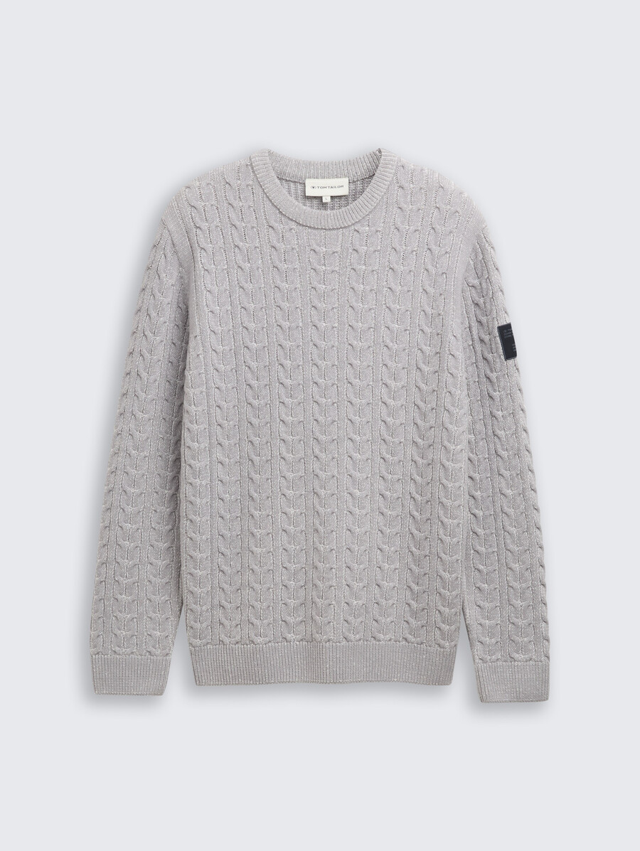 jersey de punto con patrón de cable