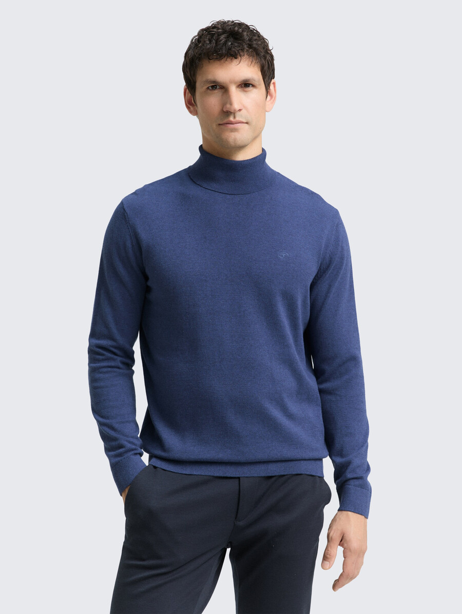 jersey de cuello alto de algodón