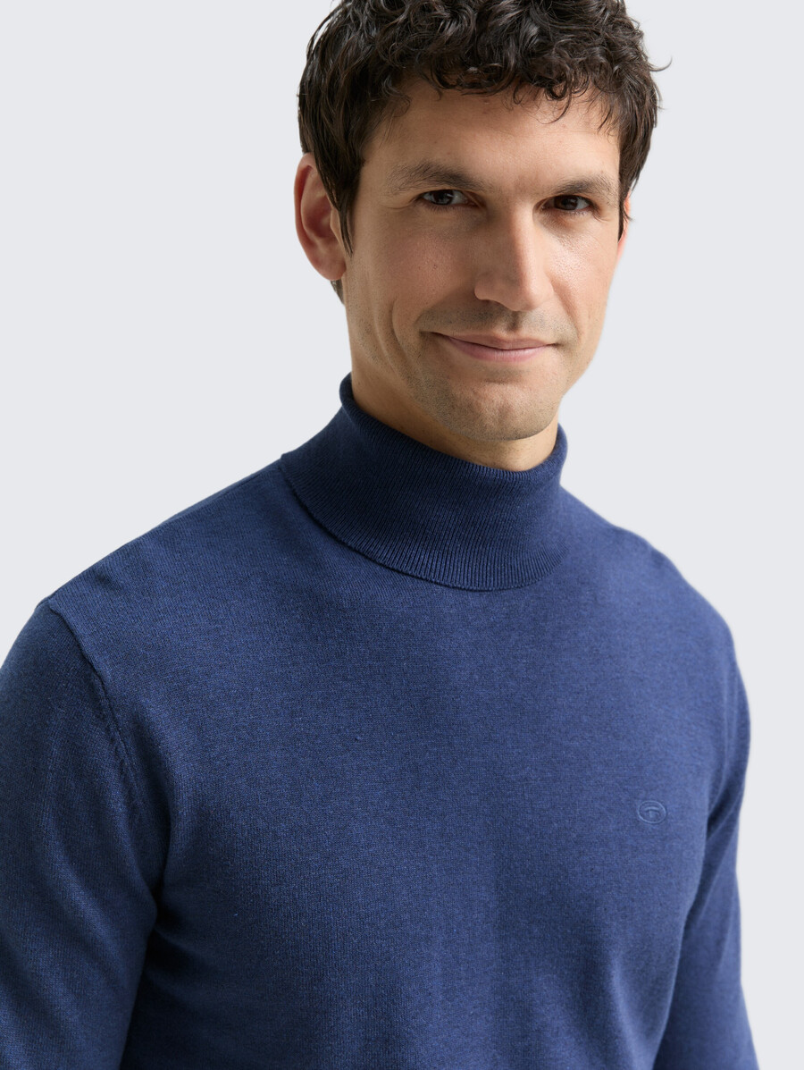 jersey de cuello alto de algodón