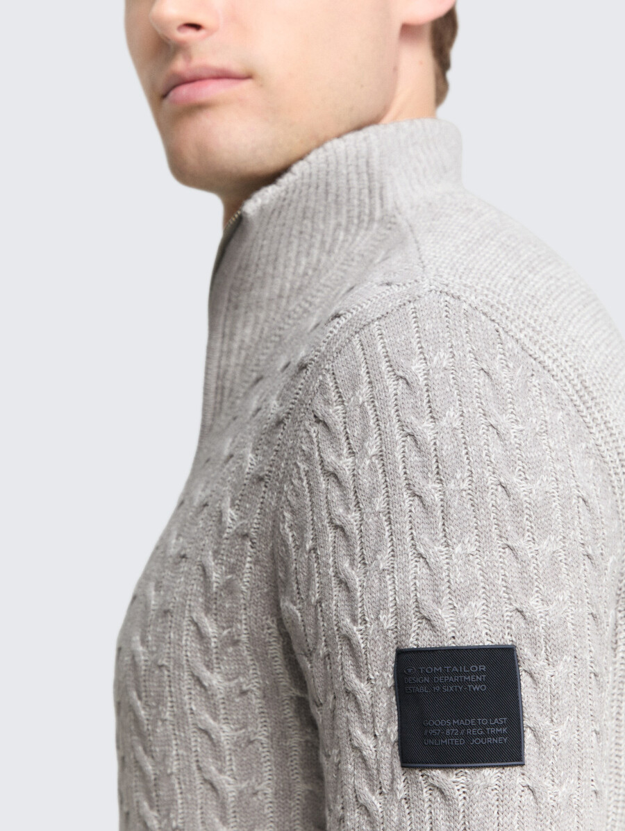jersey de punto troyer con punto trenzado