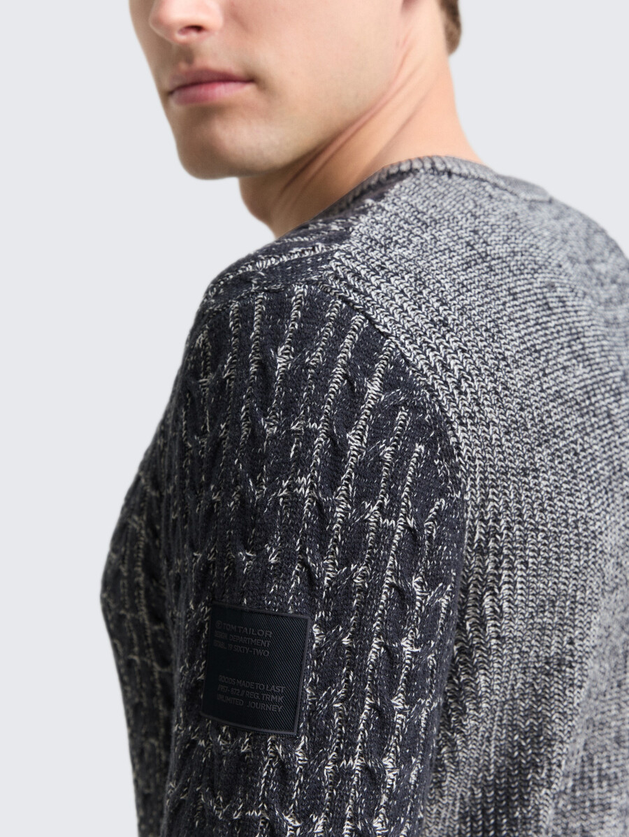 jersey de punto con patrón de cable