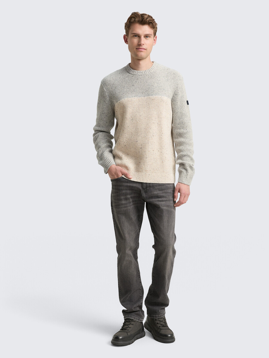 jersey de punto con texturas mixtas