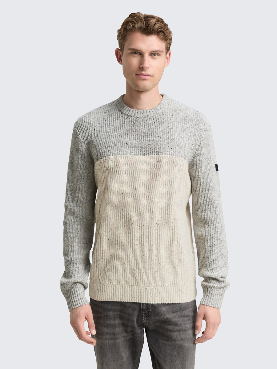 jersey de punto con texturas mixtas