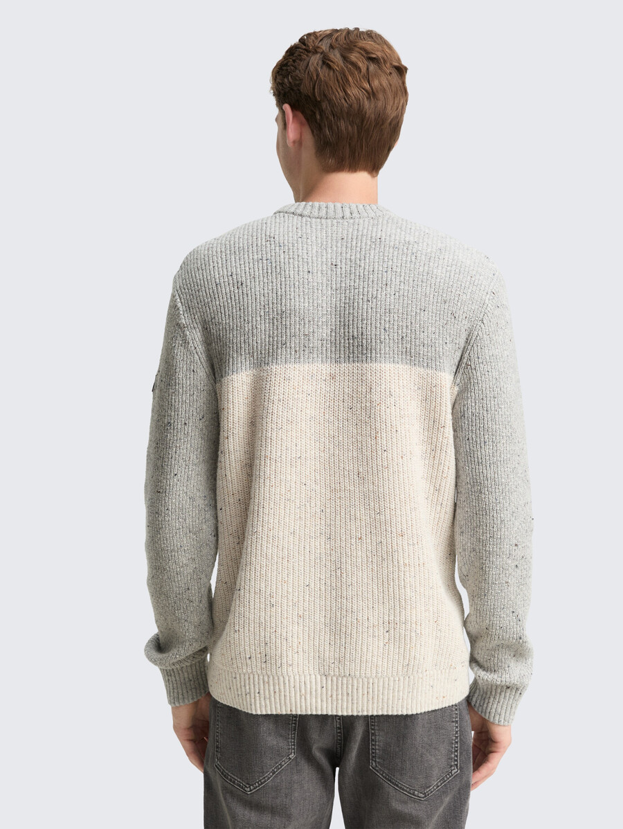 jersey de punto con texturas mixtas