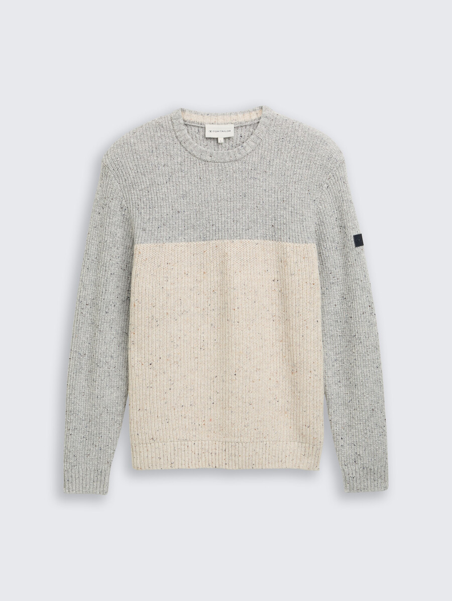jersey de punto con texturas mixtas