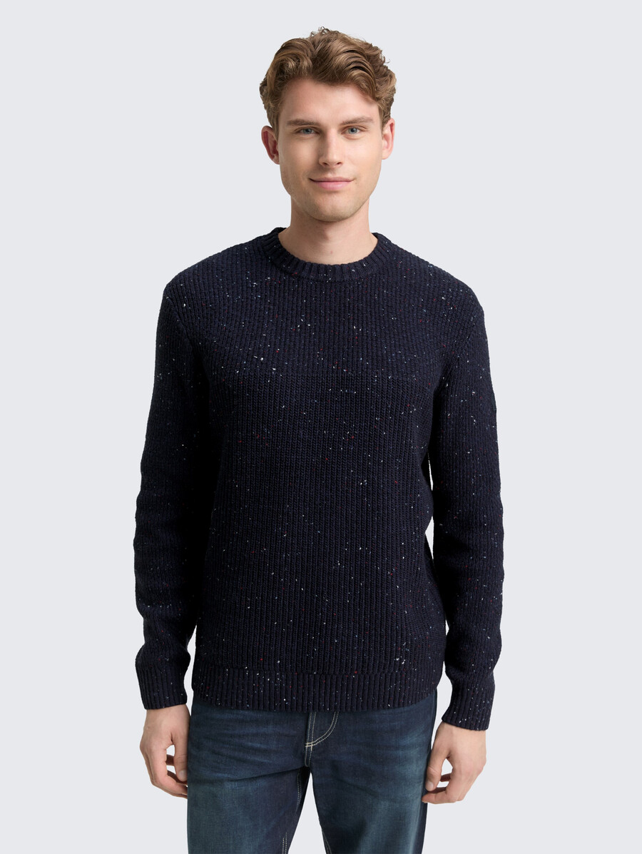 jersey de punto con texturas mixtas
