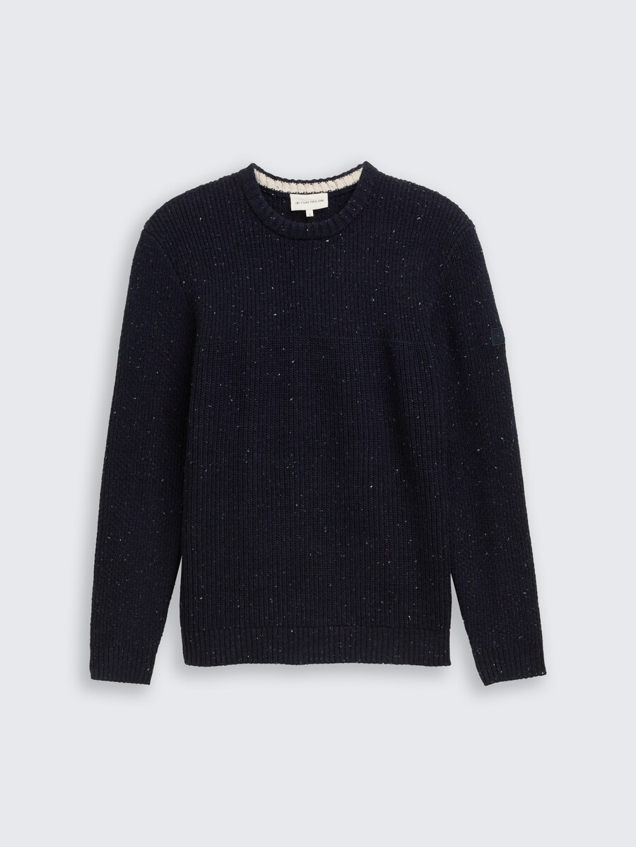 jersey de punto con texturas mixtas