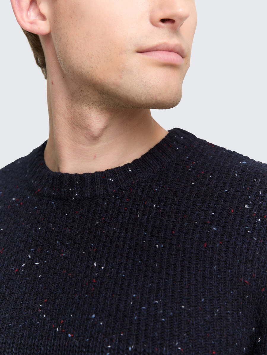 jersey de punto con texturas mixtas