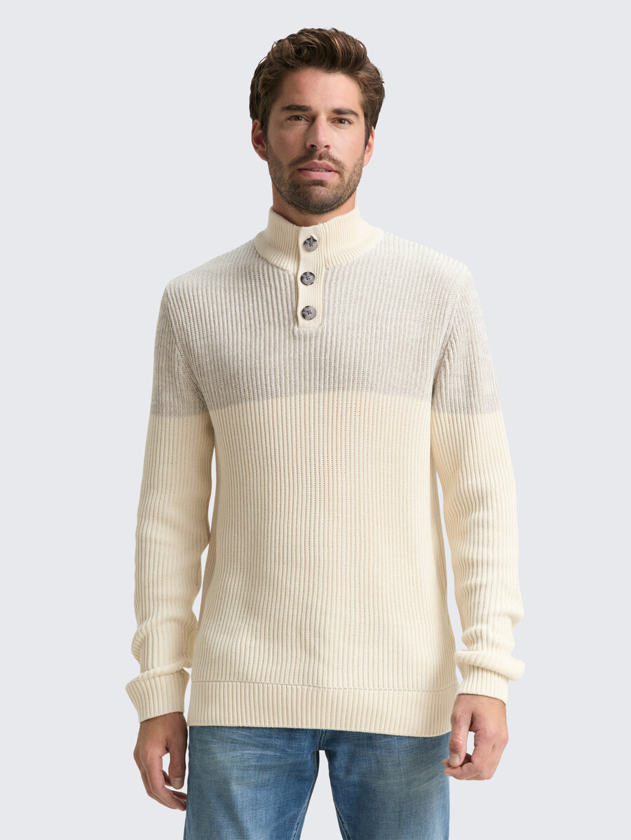 jersey de punto troyer con tapeta de botones
