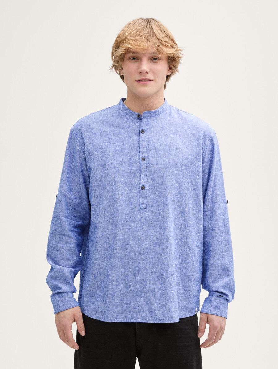 camisa túnica de corte relajado con contenido de lino