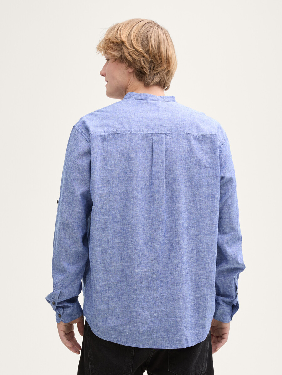 camisa túnica de corte relajado con contenido de lino