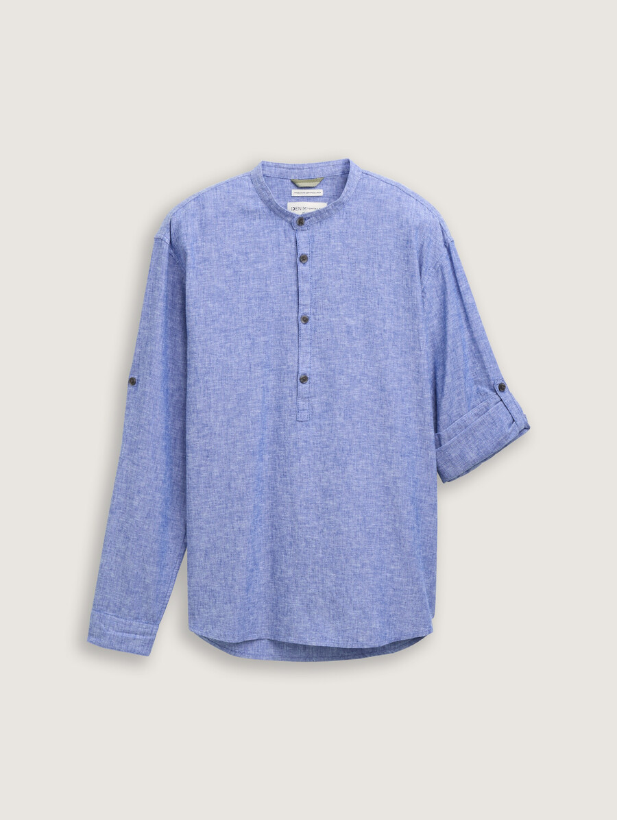 camisa túnica de corte relajado con contenido de lino