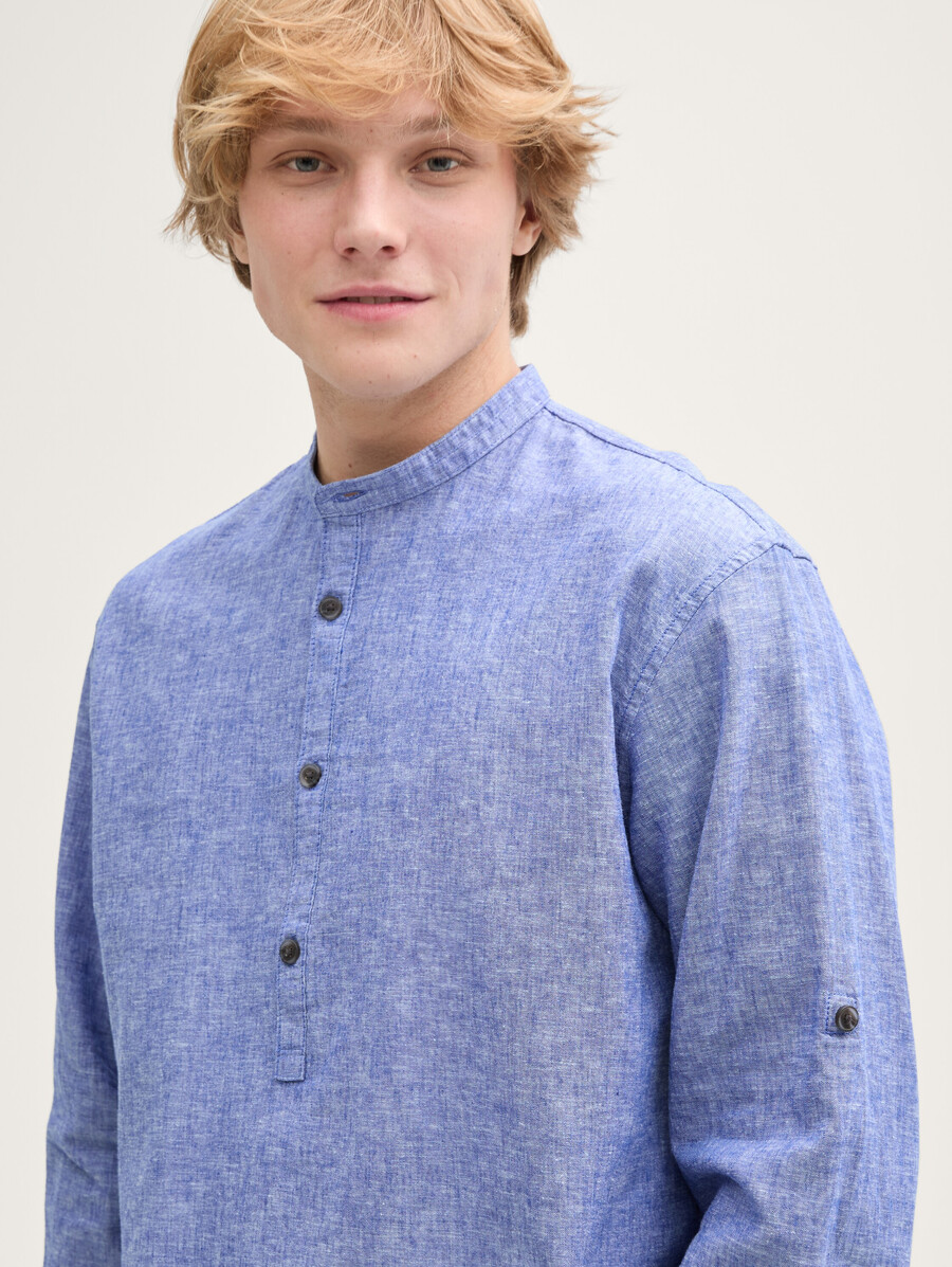 camisa túnica de corte relajado con contenido de lino