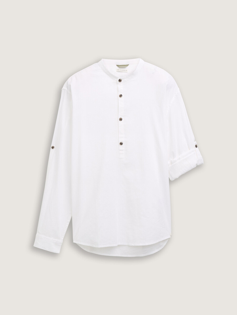 camisa túnica de corte relajado con contenido de lino
