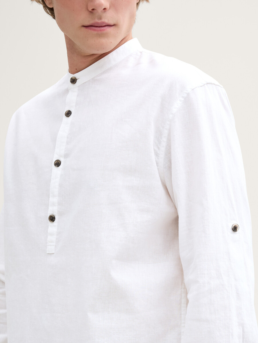 camisa túnica de corte relajado con contenido de lino