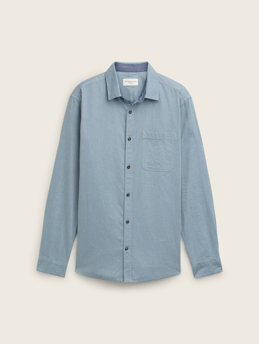 camisa estampada con bolsillo en el pecho