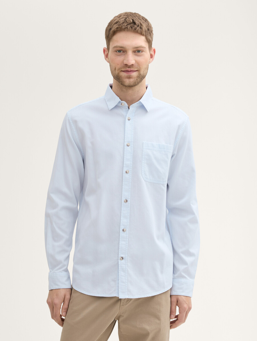 camisa estampada con bolsillo en el pecho
