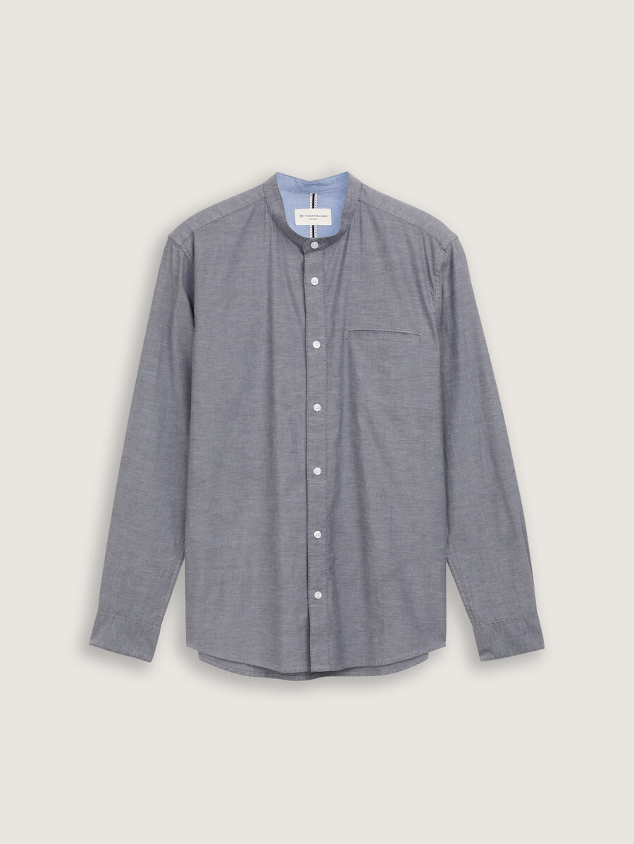 camisa oxford entallada con bolsillo en el pecho