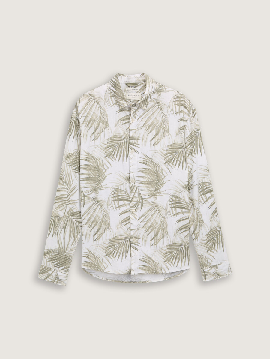 camisa de corte relajado con contenido de lino