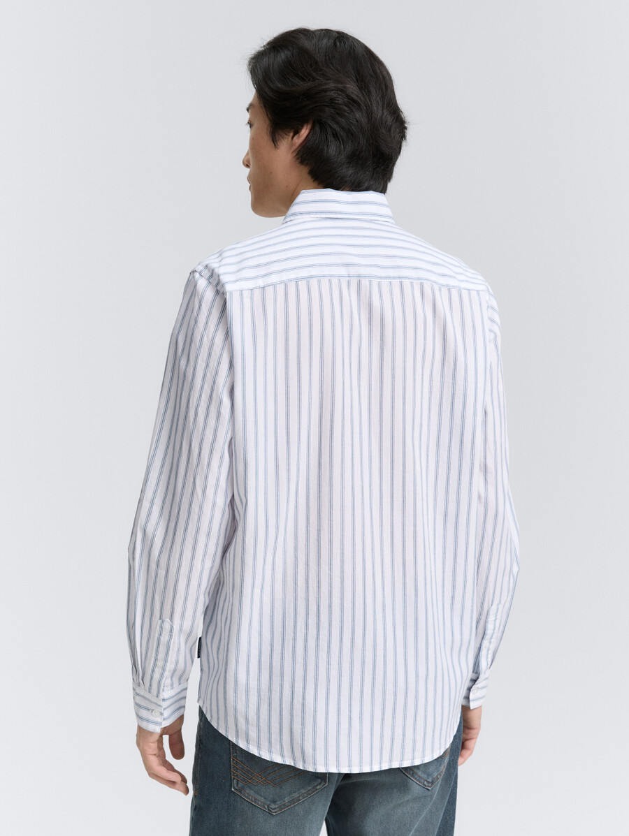 camisa de corte regular con estampado de rayas