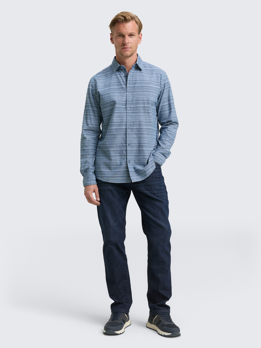 camisa de corte regular con estampado de rayas
