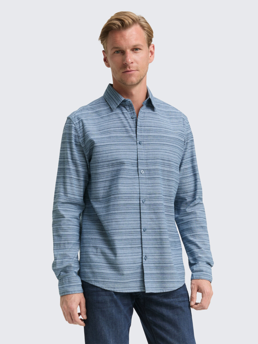 camisa de corte regular con estampado de rayas