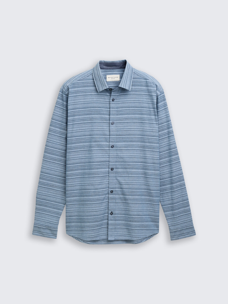 camisa de corte regular con estampado de rayas