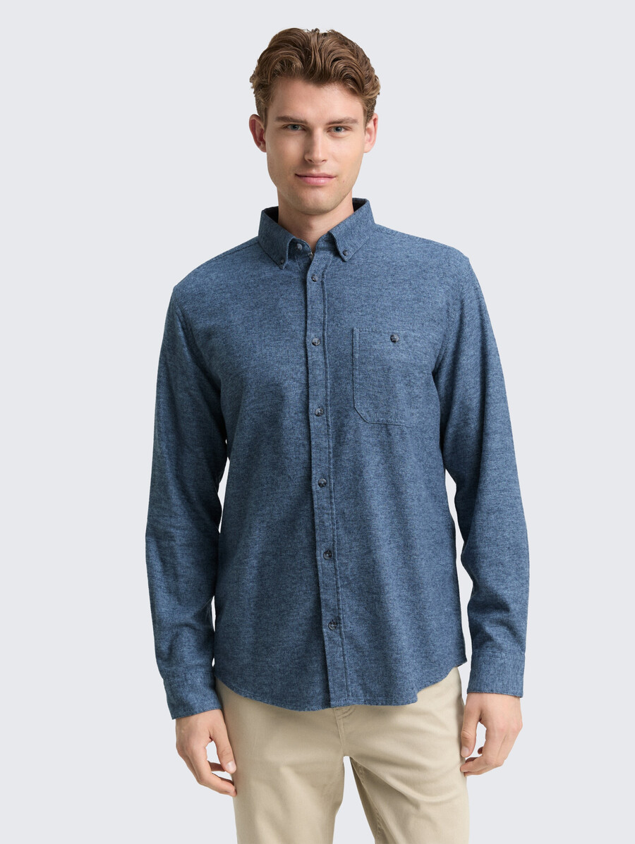 camisa de tacto suave y corte regular con aspecto jaspeado