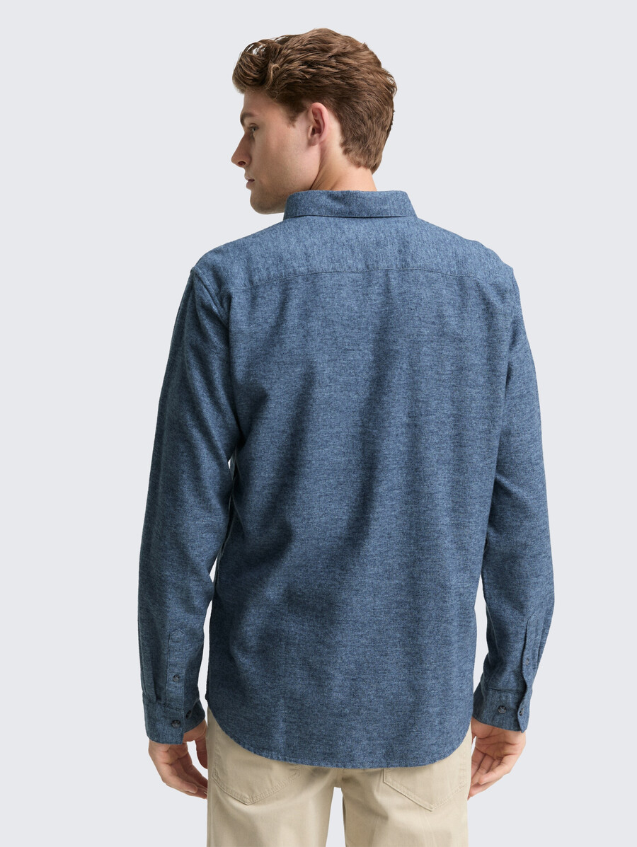 camisa de tacto suave y corte regular con aspecto jaspeado