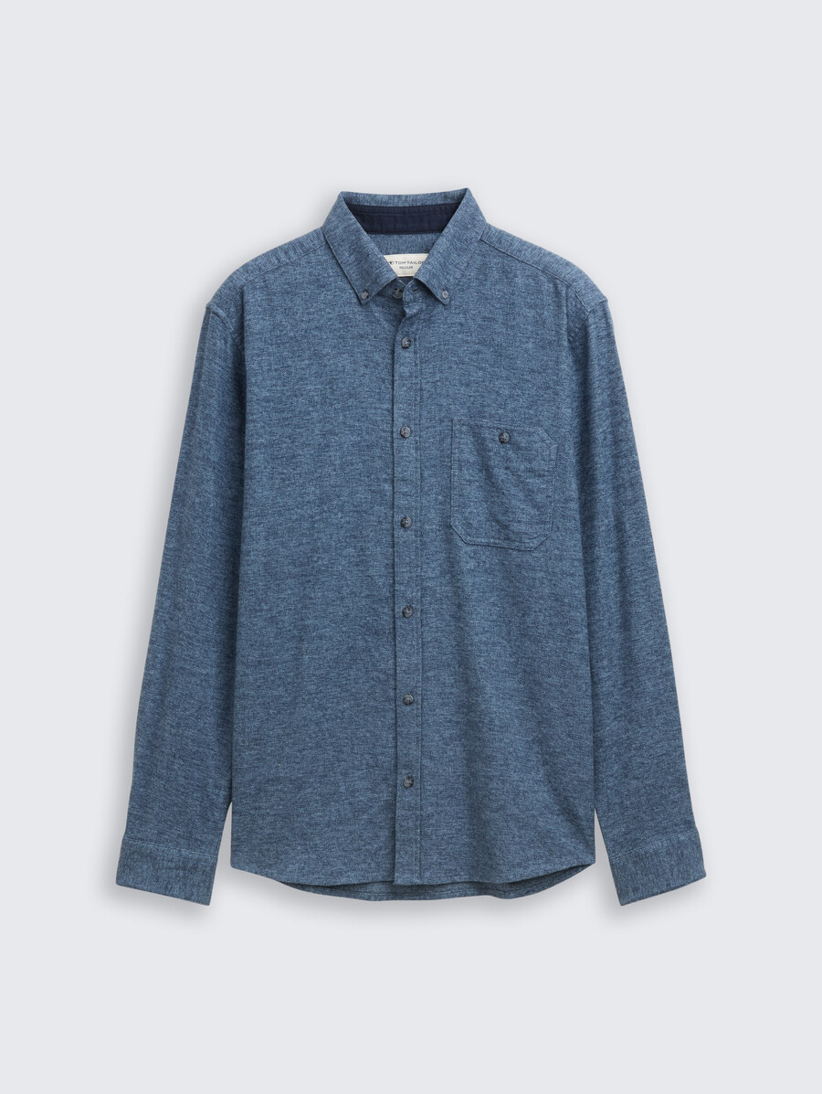 camisa de tacto suave y corte regular con aspecto jaspeado